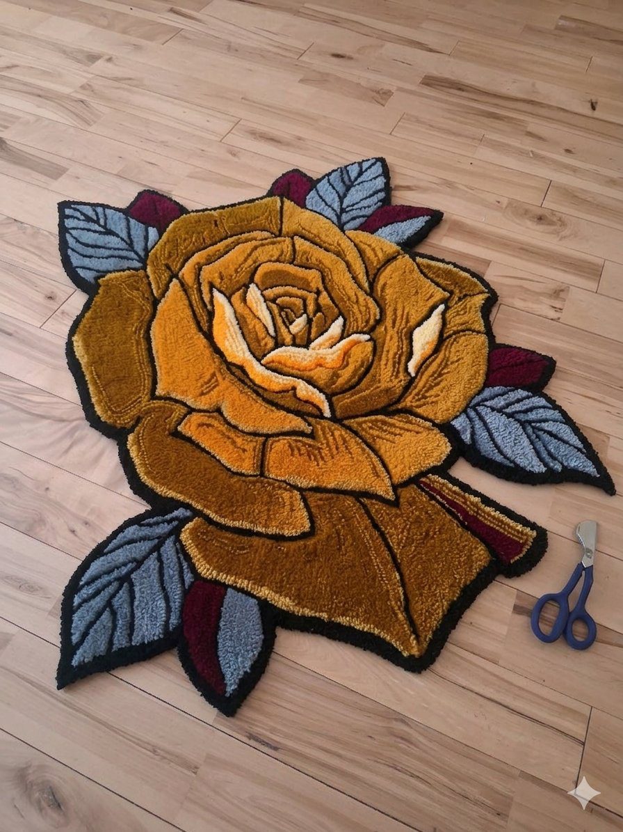 Golden Rose — hand-tufted wool rug by Knot Unique Rugs